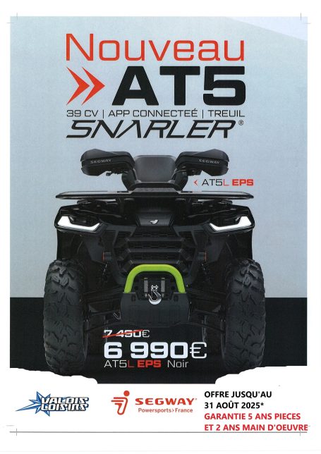 Nouveau modèle de quad AT5 SNAILER à vendre, prix 6 990 €.